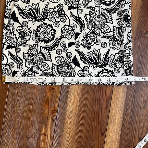 London Times Women’s Jumpsuit Keyhole Halter Black & White Floral Wide Leg Sz 6 - Picture 11 of 13